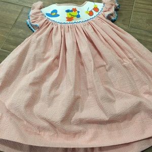 Molly Pop Girls Smocked Orange Dress